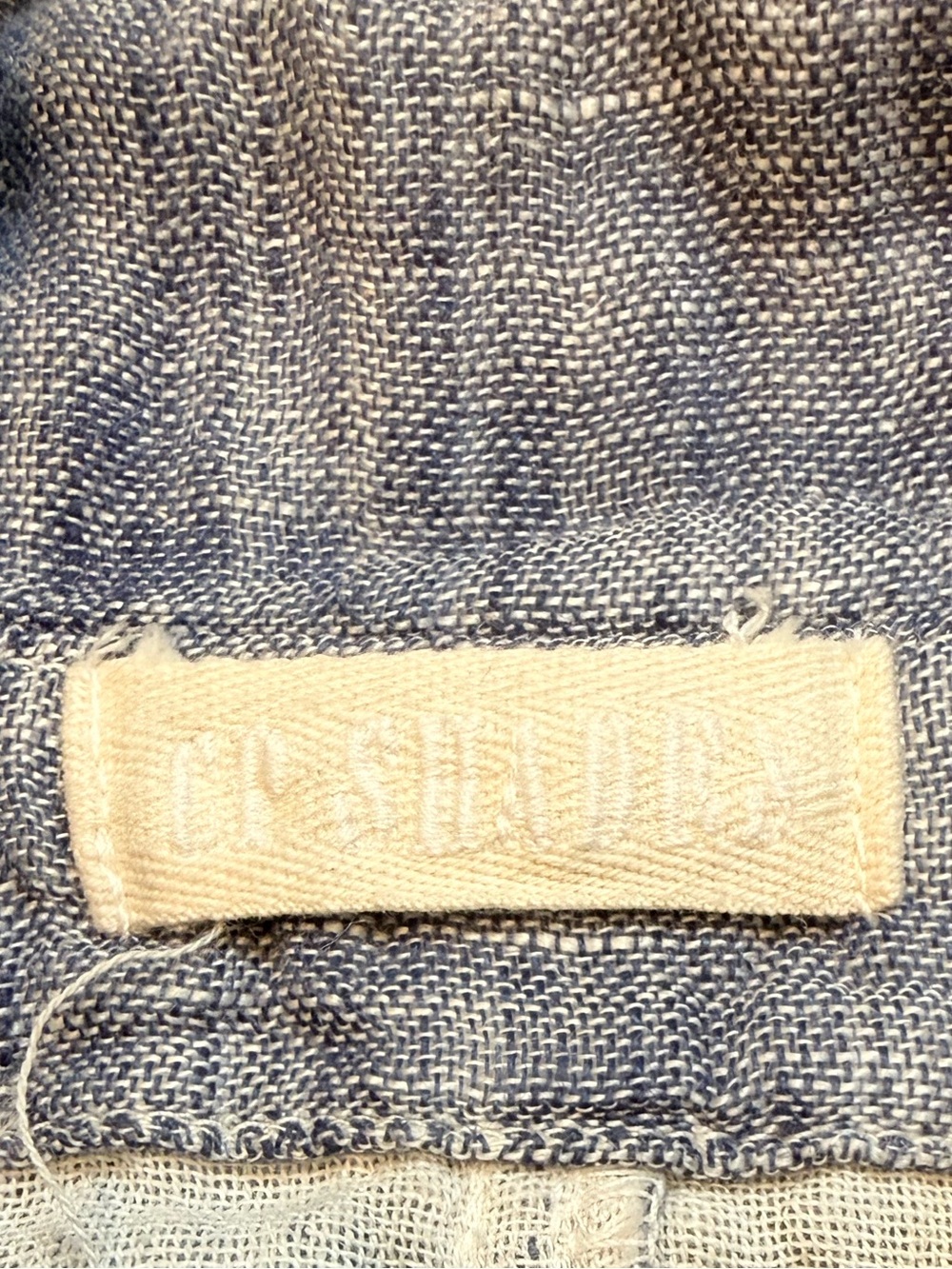CP Shades Washed Light Blue Linen Button-Front Jacket - Picture 10 of 11